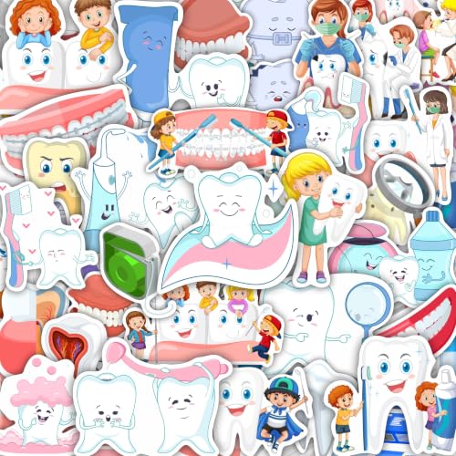 100Pcs Dental Stickers, Dentist for Dental Office, Dentary Office Supplies, Dentary Gifts - color: Dental Stickers