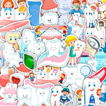 100Pcs Dental Stickers, Dentist for Dental Office, Dentary Office Supplies, Dentary Gifts - color: Dental Stickers