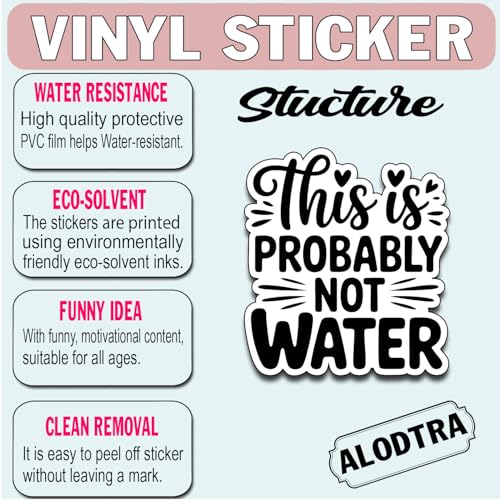 (3PCS) This is Probably Not Water Sticker Pack Durable Waterproof Vinyl Stickers for Laptop Water Bottle Car Bumper Phone Case - color: This is Probably Not Water
