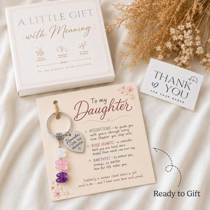 Crystal Keychain Gifts For Women, Friend, Coworker, Daughter, Mom, Faith - color: To My Daughter
