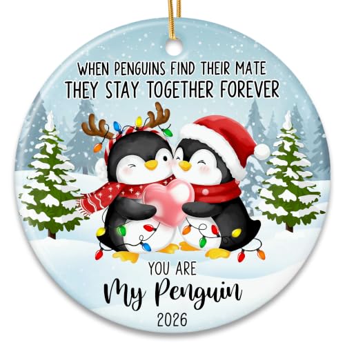 Penguin Couple Ornament 2026 - Our First Christmas Ornament for Couples - color: Penguin 2