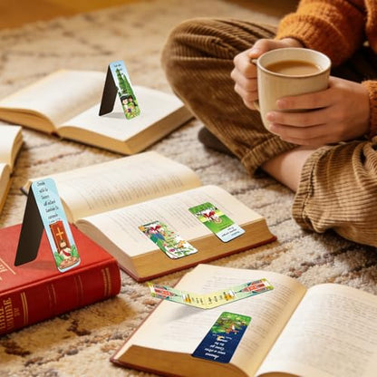 30 Pcs Spanish Christian Magnetic Bookmarks, Religious Bible Verse Magnetic Bookmarks Bulk, Motivational Prayer Magnet Book Markers for Sun Day School Church Reading Bible Study Supplies - color: Spanish Christian