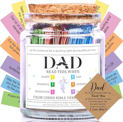 Bible Verse Jar for Dad, Fathers Day Gift from Kids - color: Bible For Dad