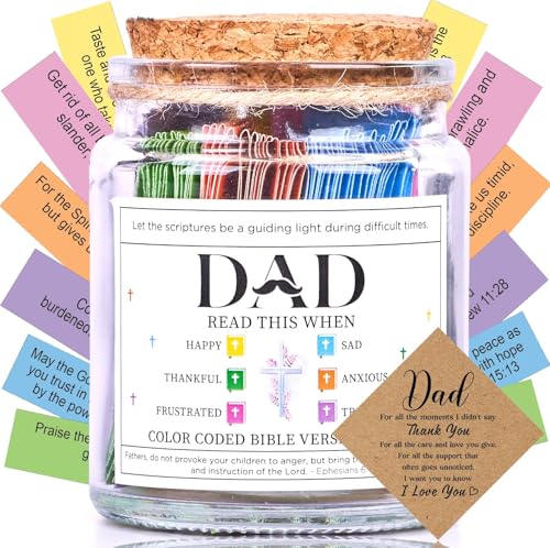 Bible Verse Jar for Dad, Fathers Day Gift from Kids - color: Bible For Dad