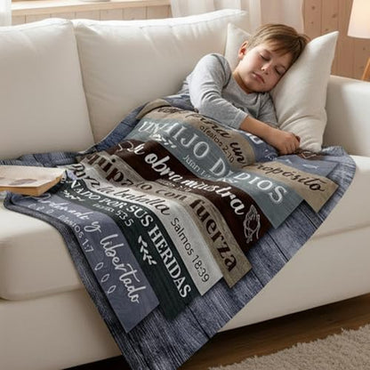 Wxiben Spanish Christian Gifts for Men Religious Throw Blanket, 50x60 Inch - color: Spanish Christian