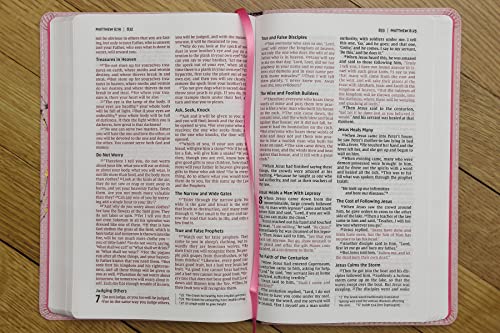 NIV, Bible for Kids, Flexcover, Pink/Gold, Red Letter, Comfort Print: Thinline Edition (Easy-to-Read, Easy-to-Carry)