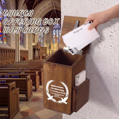 Roowest Prayer Request Box with Cards, Church Offering Box, Walnut Color - color: Walnut Color
