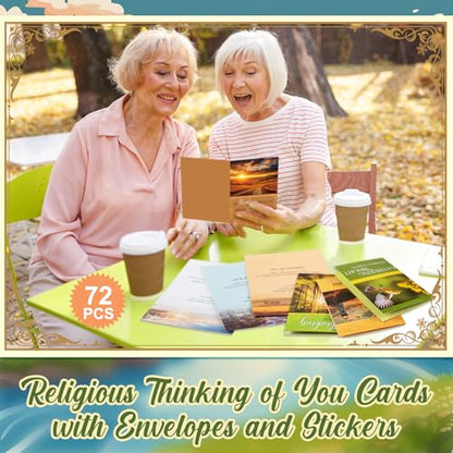 Motiskyy 72 Pack Religious Thinking of You Cards with Envelopes, Natural - style: Natural