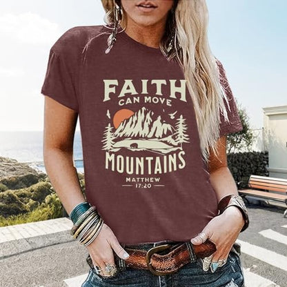 BLACKOO Women Graphic T-Shirts Cute Tees Summer Causal Tops - color: Heather Coffee, size: Small