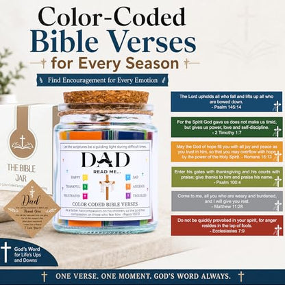 Solmay Bible Verse Jar for Dad, 92 Scripture Prayer Cards - color: Bible Verses Jar For Dad