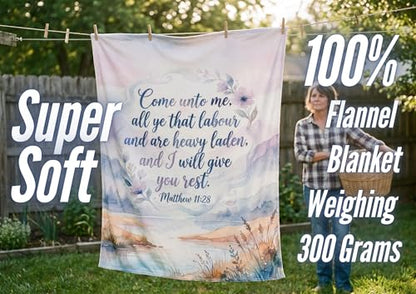 Huglanket Christian Gifts Blanket for Women, 300gsm Flannel Religious Prayer Comfort Blanket, Inspirational Faith Gifts for Mom Grandma Wife 50" x 65"