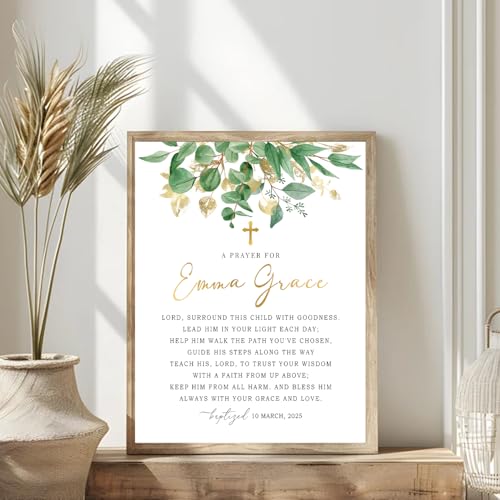 Personalized Baptism Gift For Girl, Baby Boy Gift, Affirmation Baptism Sign, Baptism Sign Dedication, Baptism Gift For Boy and Girl Ideas, Custom Cross With Name and Date Sign Decor Design 15 - color: Design 5