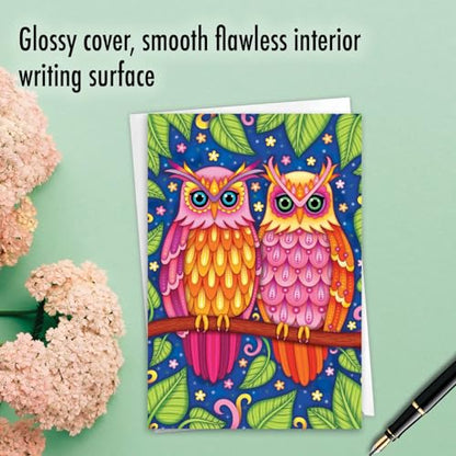 Best Card Co 1 Anniversary Greeting Card Birds of a Feather Owls C9321ANG - style: Birds Of A Feather
