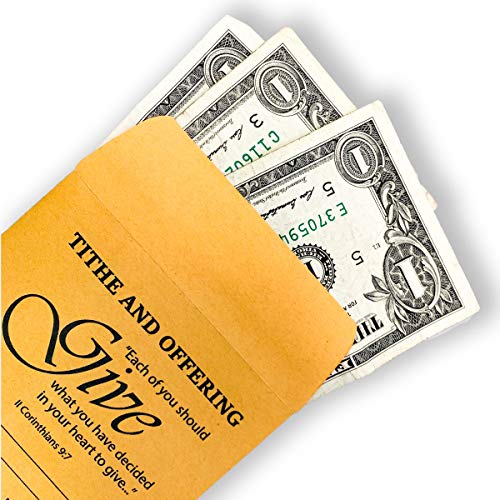 Coin Envelope, Tithe and Offering Envelopes for Church | 3.5" x 6.5" (Package of 100)