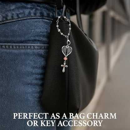 Christian Gifts for Men, Daily Bible Verse Cross for Car Mirror Hanging - color: Angel's Protection