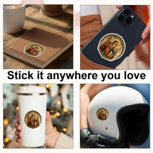 [3PCS] St Raphael The Archangel Sticker, Catholic Saint Angel Decal Gift - color: Archangel Raphael Sticker