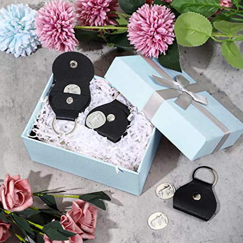 5 Sets Guardian Gift Angel Coins Inspirational Always with You Angel Coin Pocket Token Relationship Keepsake Double Sided Memorial Tokens with Leather Keychain for Prayer Family Friends (Pack of 2) - size: Medium (Pack of 2)