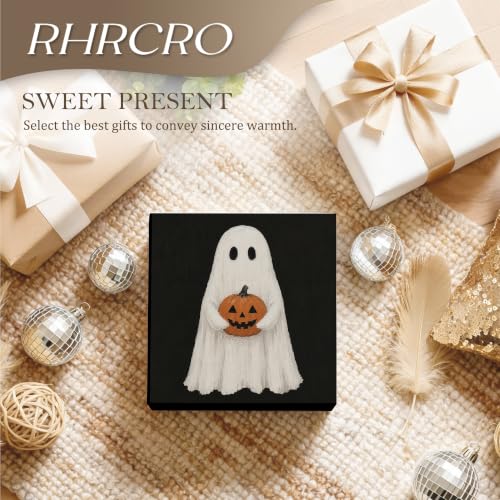 Halloween Ghost Decor Wooden Box Sign - color: Fall-15