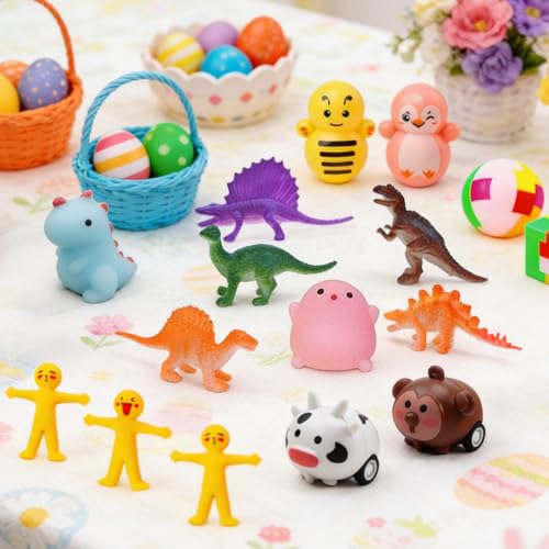 GOAUS Easter Egg Fillers Party Favors for Kids, 60 Pcs Small Toys Prizes Bulk, Goodie Bags Stuffers, Treasure Box Toys for Classroom, Prize Box Birthday Goody Bag - style: 60 toys