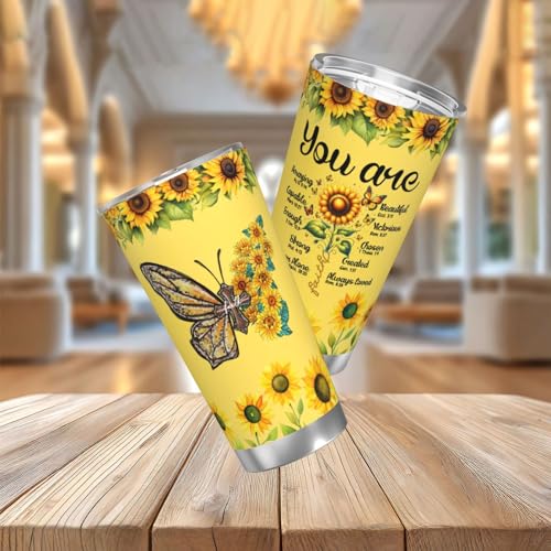 Christian Gifts for Women Faith - Christian Tumblers for Women Bible Gifts - Christian Tumbler Religious Gifts Spiritual Encouragement Inspirational Gifts for Women Stainless Steel Tumbler 20oz - color: Straw Three-piece Set 2