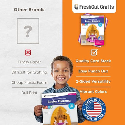 FreshCut Crafts Easter Diorama 3D Bible Craft Kit, 10 Pack