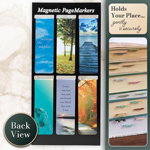 Christian Art Gifts Classic Nature Collection Magnetic Bookmark Set