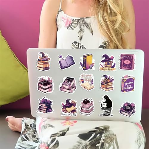 50PCS Bookish Witch Stickers for Kindle, Witchy Style Bookworm Sticker Pack for Women ‌Witchcraft‌ Vinyl Decals for Laptop Water Bottle Waterproof Magic Bookish Stickers (Bookworm) - color: Bookworm