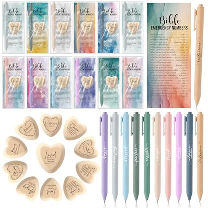 Gersoniel 30 Set Christian Gift for Women Prayer Cards Pens,Fresh Color - color: Fresh Color