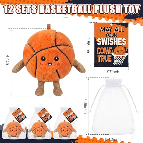 Silipull 12 Pcs Basketball Stuffed Plush Toy Gifts for Kids Adult - style: Basketball