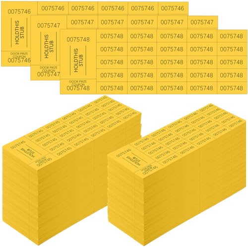 Kosiz 2000 Sheets Raffle Ticket 25 Bid Chinese Auction Tickets, Dark Yellow - color: Dark Yellow