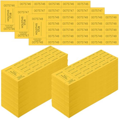 Kosiz 2000 Sheets Raffle Ticket 25 Bid Chinese Auction Tickets, Dark Yellow - color: Dark Yellow