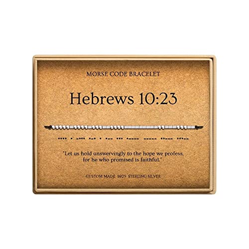 Loved Creations Morse Code Bracelets for Women, Christian Bible Verse Bracelets, Scripture S925 Sterling Silver Inspirational Faith Jewelry, Religious Gifts for Women - color: Hebrews 10:23