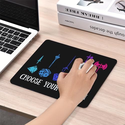 Choose Your Weapon Dungeon RPG Dice Non-Slip Rubber Mouse Pad Mousepad, 9.5 X 7.9 Inch (240mmX200mmX3mm) - color: Choose Your Weapon
