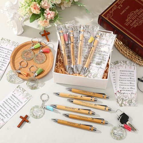 Spakon 10 Sets Christian Gifts Bulk Bible Verse Pens Keychain, Spanish - style: Spanish