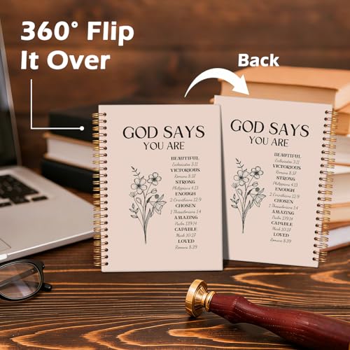 Inspirational Christian Journal, Women Prayer Notebook, Bible Notebooks for Note Taking, God Says You Are Inspirational Scripture Notebooks, Hardcover Spiral Notebook Journal, 5.5x8.3 Inch - color: Christ-1