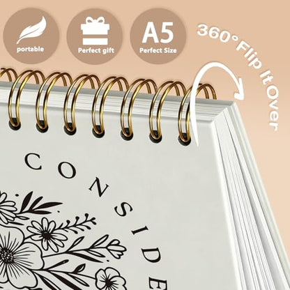Enkvke Floral Christian Notebook, Bible Verse Scripture Journal for Women - color: Luke 12:27-A5
