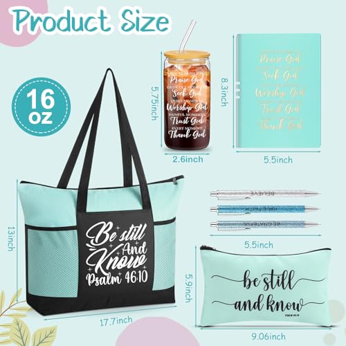 Shinylin 7 Pcs Christian Gift Set for Women Biblical Gifts Women Inspirational Presents Xmas Party Suit - color: Green