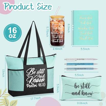 Shinylin 7 Pcs Christian Gift Set for Women Biblical Gifts Women Inspirational Presents Xmas Party Suit - color: Green