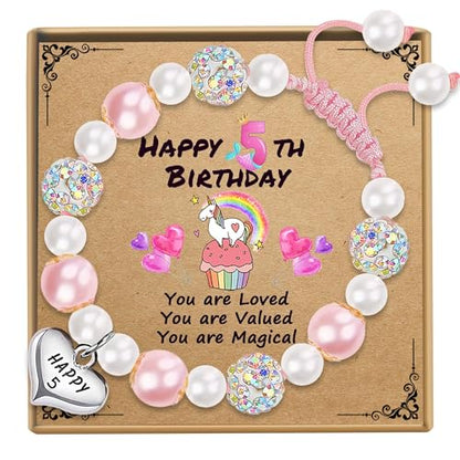 Sereney Birthday Gifts for Girls, 1-16 Year Old Girl Birthday Bracelet Gift - style: 5th Bday
