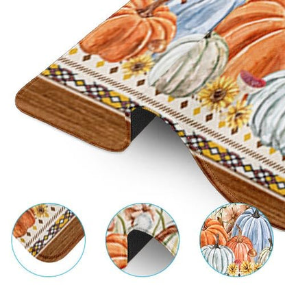 Britimes Large Mouse Pad, Mouse Pad, 31.5 x 15.7 Inch, Fall Pumpkin Blue - color: Fall Blue Orange Pumpkin