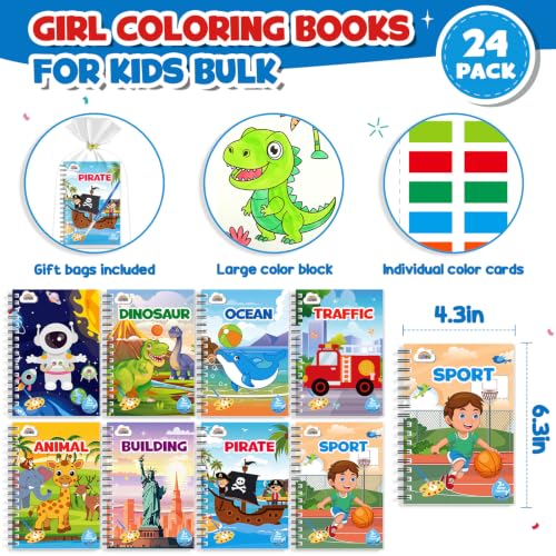 ZMLM 24 Pack Coloring Books - Birthday Party Favors for Kids 4-8 Craft Gift - style: Boy