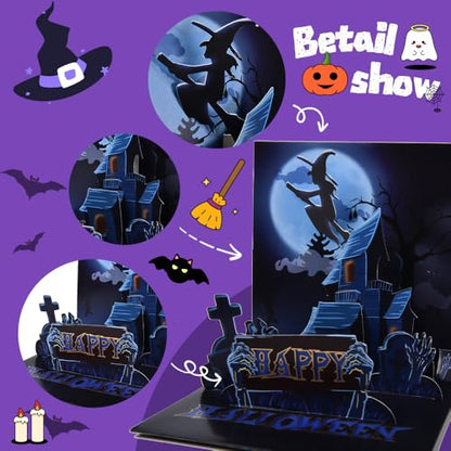 3D pop-up Halloween greeting card,Interesting Halloween card - color: Castle