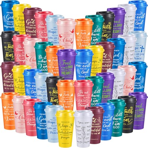 FillTouch 72 Pcs Christian Cups Bulk for Women, Bible, Colorful - color: Colorful