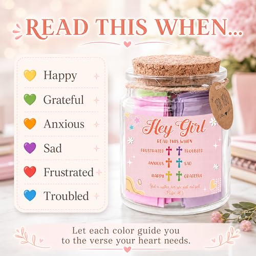 Bible Verse Jar for Teen Girl – Teen Girl Gifts Trendy Stuff, Christian Gift For Teens, Graduation Gifts - color: Bible Verse Jar For Teen Girl