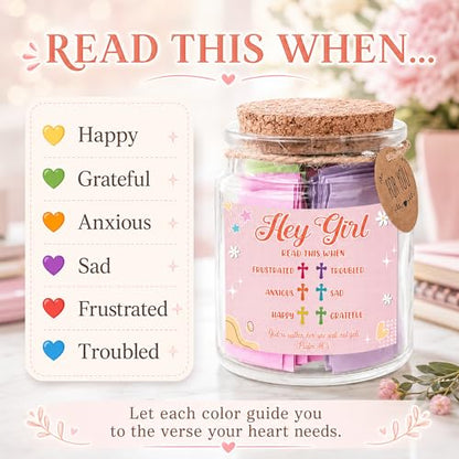 Bible Verse Jar for Teen Girl – Teen Girl Gifts Trendy Stuff, Christian Gift For Teens, Graduation Gifts - color: Bible Verse Jar For Teen Girl