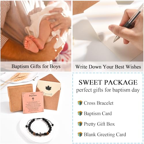 EFVISD Cross Bracelet Gifts for Boys Girls Christian Religious Gifts - color: Baptism -Boys