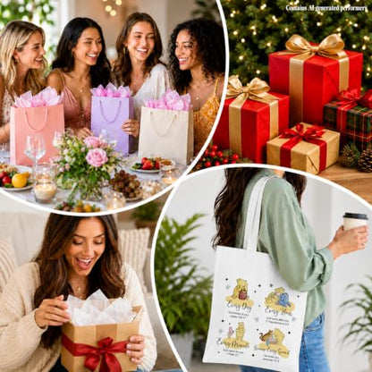 Cute Pooh Bear Aesthetic Reusable Tote Bag, Funny Gifts for Women Friends - color: Every
