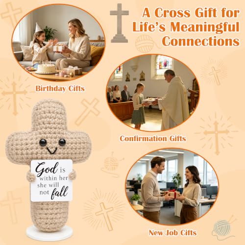 Christian Faith Gifts for Women, Christmas Birthday Gifts, Crochet Cross