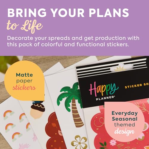 Happy Planner Classic Sticker Pack for Planners, 15 Sheets - color: Everday Seasonal
