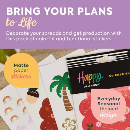 Happy Planner Classic Sticker Pack for Planners, 15 Sheets - color: Everday Seasonal
